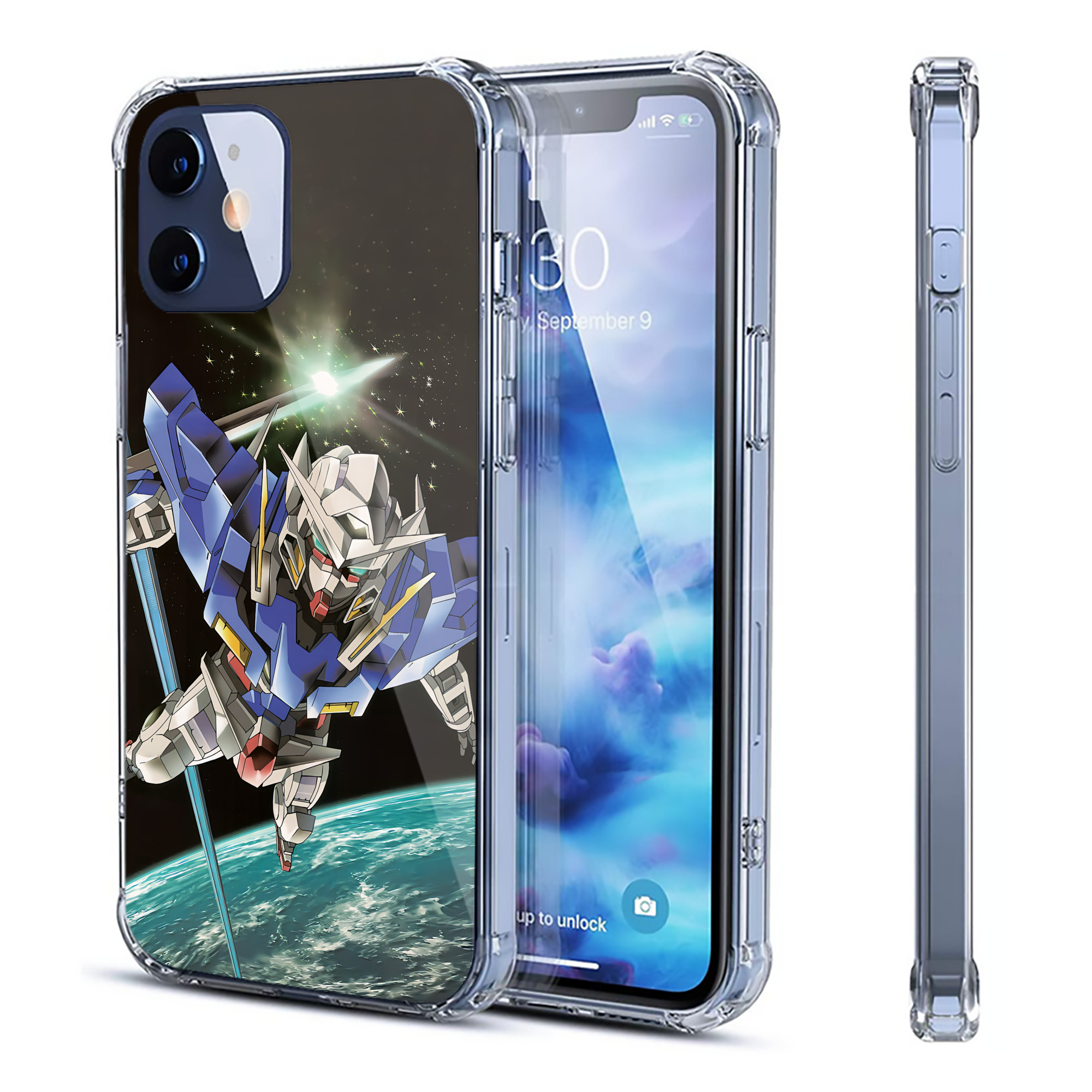 （画像用） 機動戦士ガンダム Mobile Suit Gundam 【iPhone 12シリーズ対応】透明スマホケース（クリアソフトケース）
